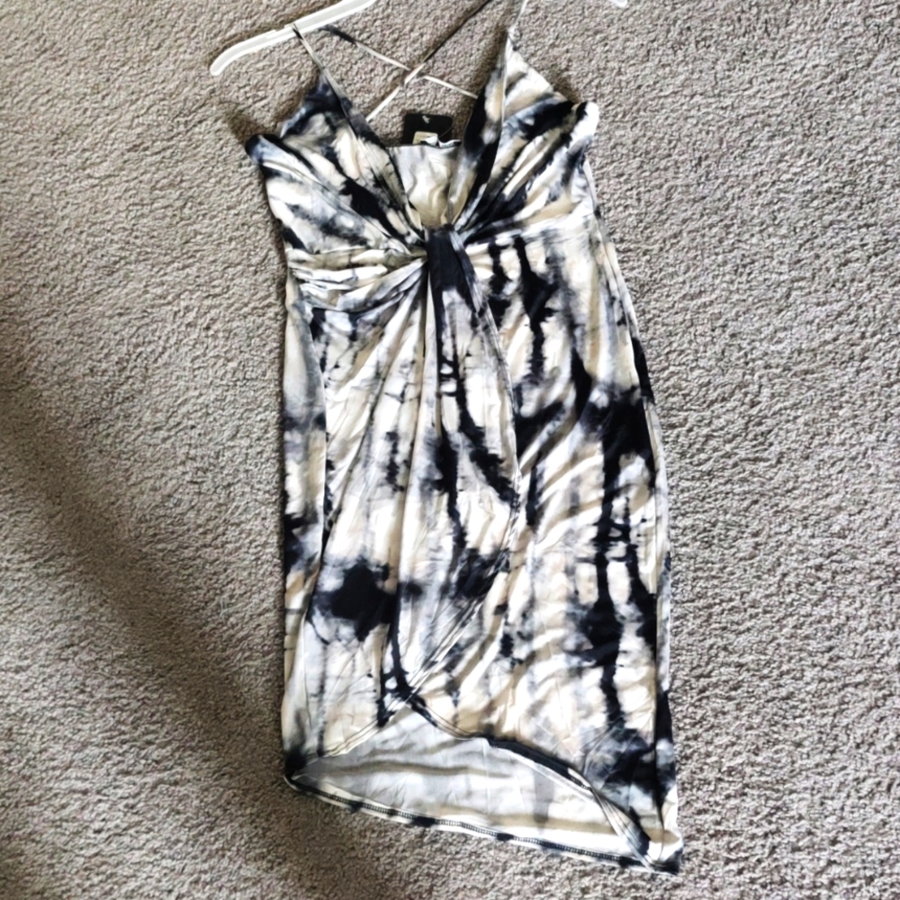 B&W Tie-dye Short Dress